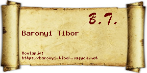 Baronyi Tibor névjegykártya
